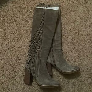 Tan suede boots